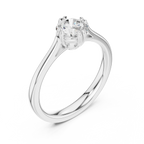 18K Rose Gold Round Brilliant Elegant Six-Prong Tulip Diamond Engagement Ring