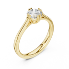 18K Rose Gold Round Brilliant Elegant Six-Prong Tulip Diamond Engagement Ring
