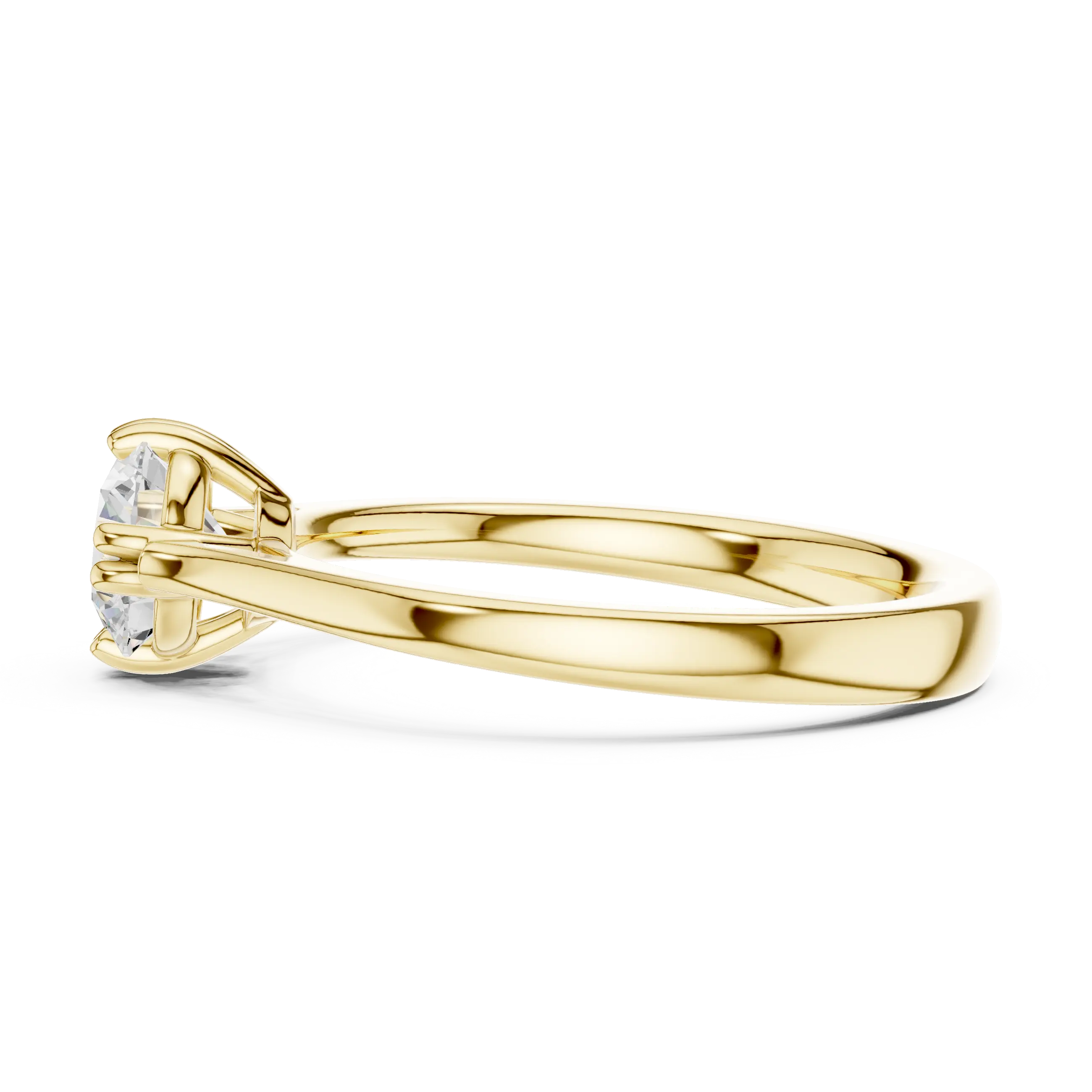18K Rose Gold Round Brilliant Elegant Six-Prong Tulip Diamond Engagement Ring