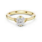 18K Rose Gold Round Brilliant Elegant Six-Prong Tulip Diamond Engagement Ring