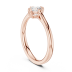 14K White Gold Round Brilliant Tulip Solitaire Engagement Ring