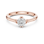 14K White Gold Round Brilliant Tulip Solitaire Engagement Ring