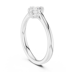 14K White Gold Round Brilliant Tulip Solitaire Engagement Ring