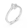 14K White Gold Round Brilliant Tulip Solitaire Engagement Ring