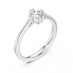 14K White Gold Round Brilliant Tulip Solitaire Engagement Ring