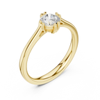 14K White Gold Round Brilliant Tulip Solitaire Engagement Ring