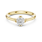 14K White Gold Round Brilliant Tulip Solitaire Engagement Ring