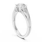10K Rose Gold Round Brilliant Cathedral Solitaire Diamond Engagement Ring