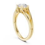 10K Rose Gold Round Brilliant Cathedral Solitaire Diamond Engagement Ring