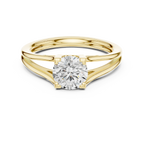 10K Rose Gold Round Brilliant Cathedral Solitaire Diamond Engagement Ring