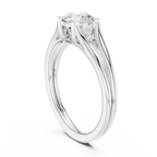18K White Gold Round Brilliant Cathedral Solitaire Engagement Ring