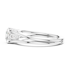 18K White Gold Round Brilliant Cathedral Solitaire Engagement Ring