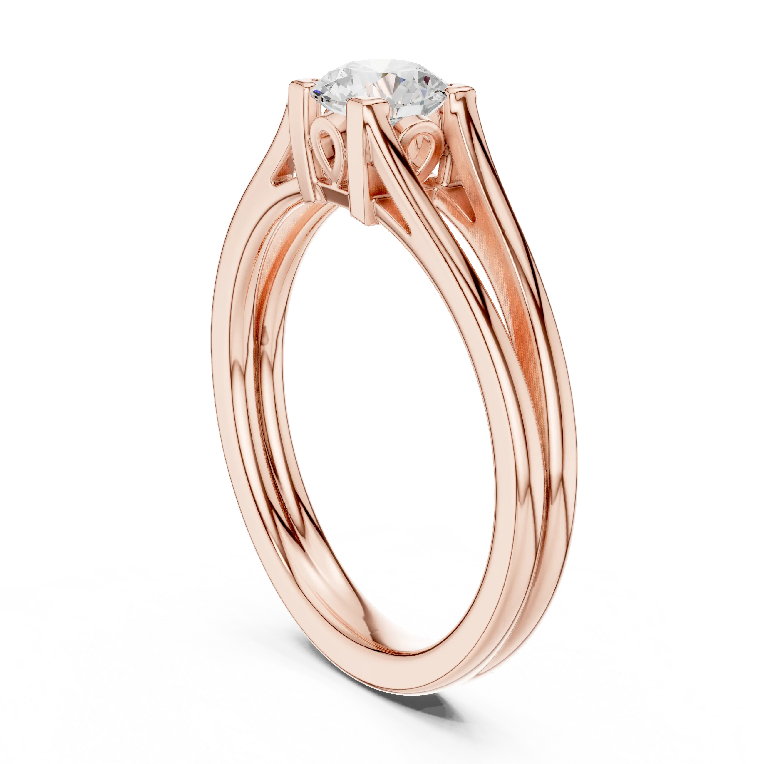 14K Yellow Gold Round Brilliant Handcrafted Classic Yellow Gold Bridal Band
