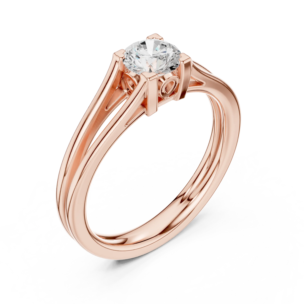 14K Yellow Gold Round Brilliant Handcrafted Classic Yellow Gold Bridal Band