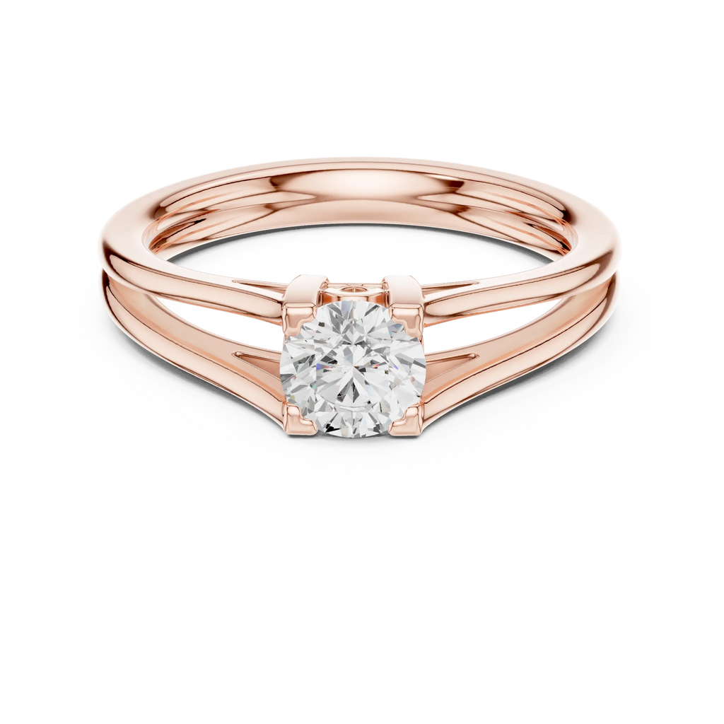 14K Yellow Gold Round Brilliant Handcrafted Classic Yellow Gold Bridal Band