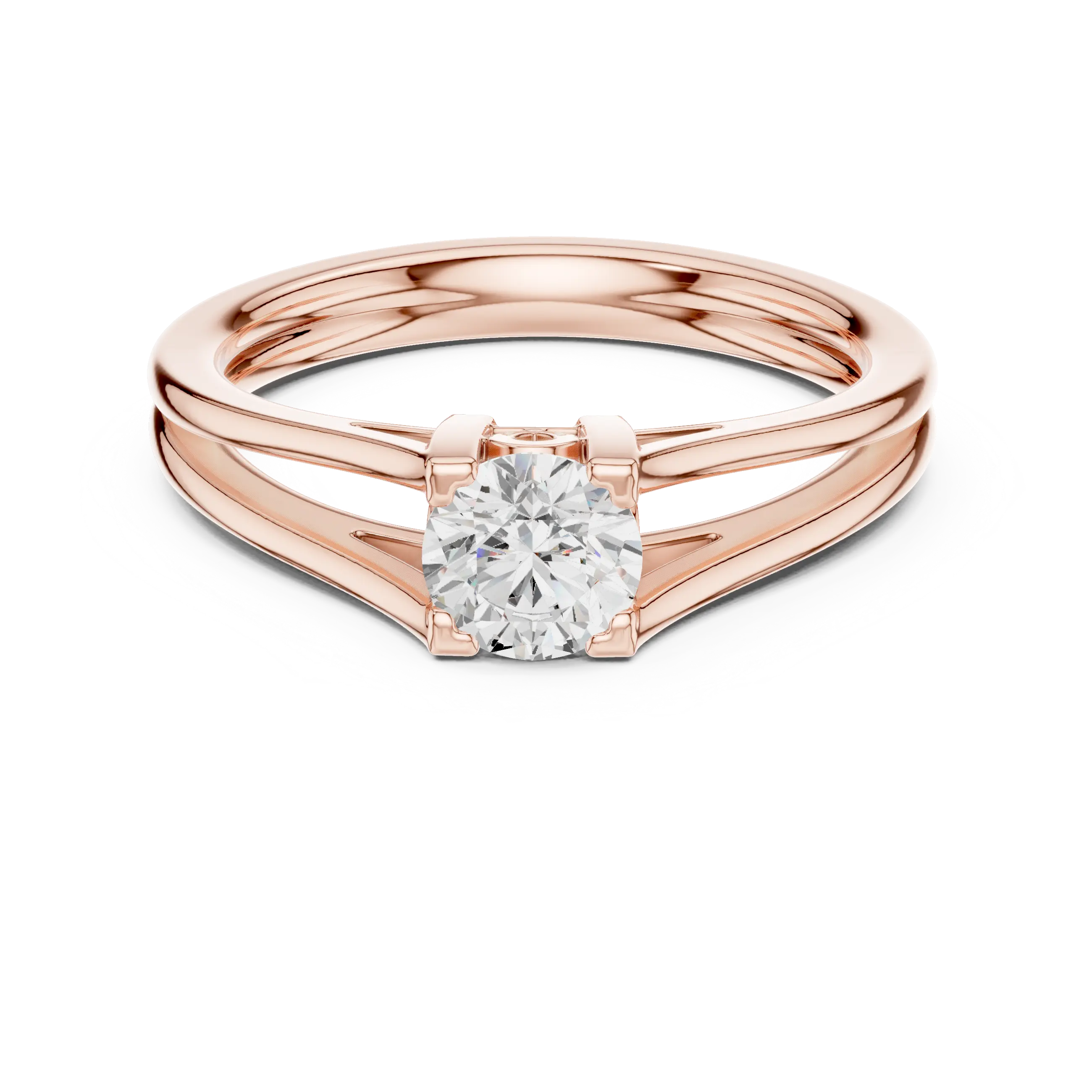 14K Yellow Gold Round Brilliant Handcrafted Classic Yellow Gold Bridal Band