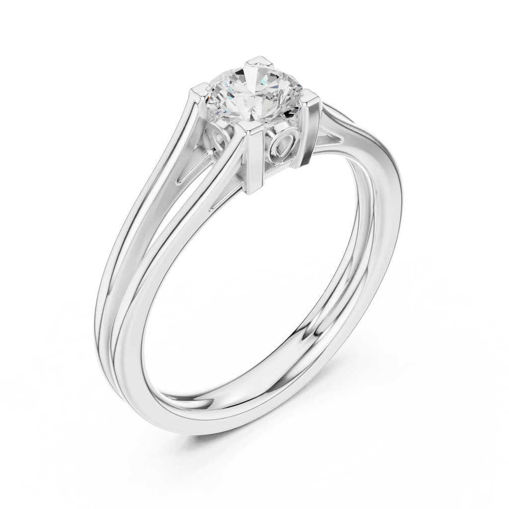 14K Yellow Gold Round Brilliant Handcrafted Classic Yellow Gold Bridal Band