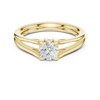 14K Yellow Gold Round Brilliant Handcrafted Classic Yellow Gold Bridal Band