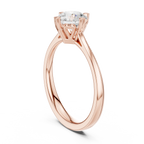 10K White Gold Round Brilliant Handcrafted Classic Solitaire Ring
