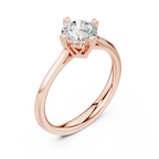 10K White Gold Round Brilliant Handcrafted Classic Solitaire Ring