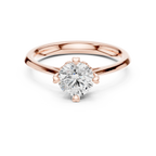 10K White Gold Round Brilliant Handcrafted Classic Solitaire Ring