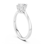 10K White Gold Round Brilliant Handcrafted Classic Solitaire Ring