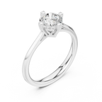 10K White Gold Round Brilliant Handcrafted Classic Solitaire Ring