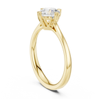 10K White Gold Round Brilliant Handcrafted Classic Solitaire Ring