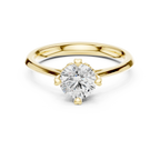 10K White Gold Round Brilliant Handcrafted Classic Solitaire Ring