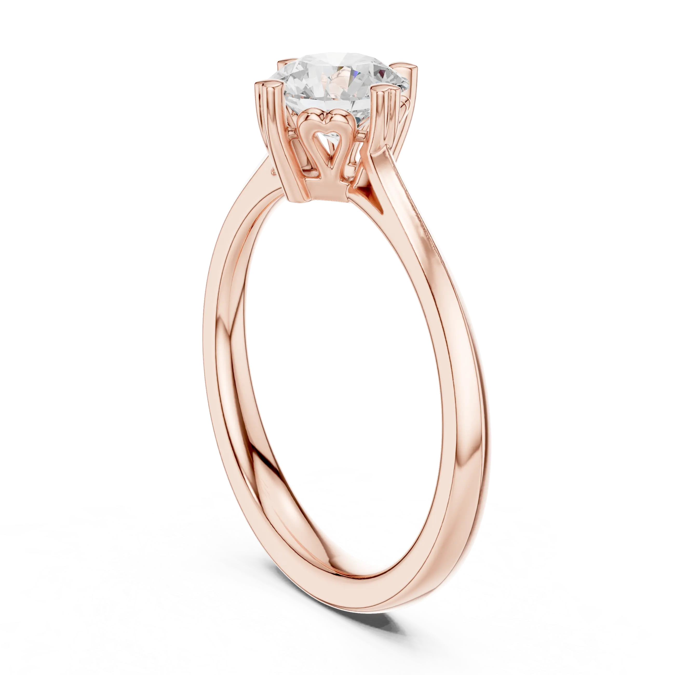 14K Rose Gold Round Brilliant Lab Grown Diamond Engagement Ring