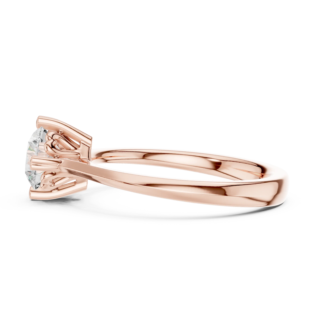 14K Rose Gold Round Brilliant Lab Grown Diamond Engagement Ring