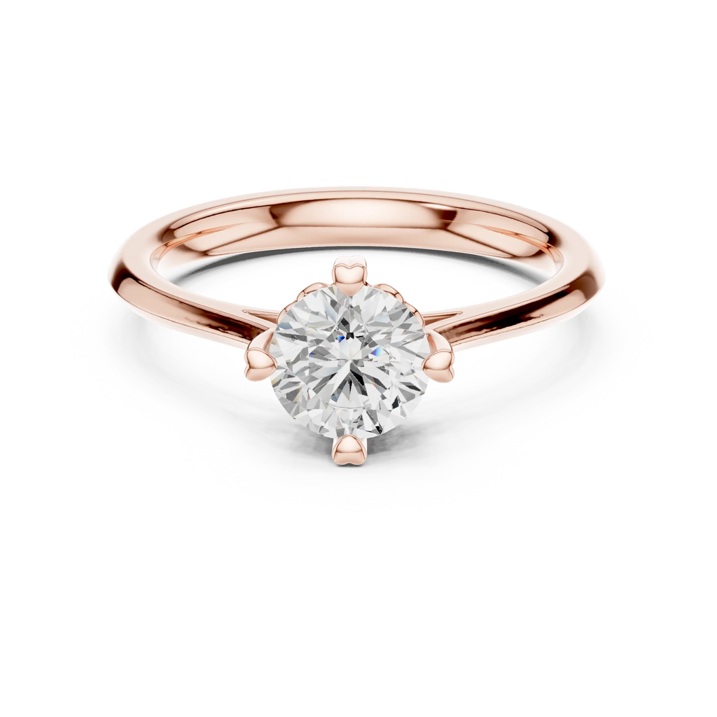 14K Rose Gold Round Brilliant Lab Grown Diamond Engagement Ring