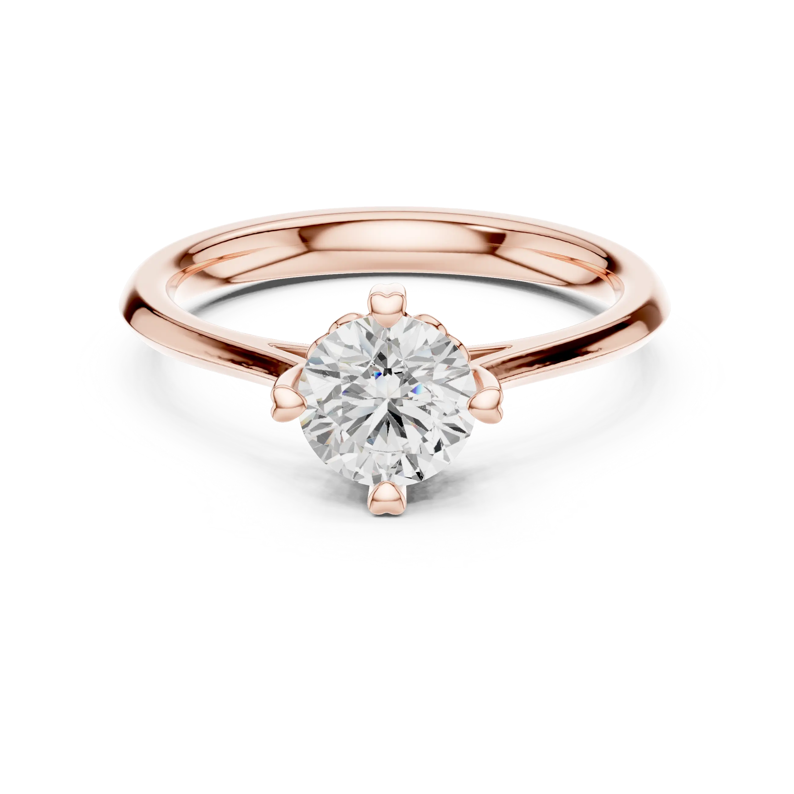 14K Rose Gold Round Brilliant Lab Grown Diamond Engagement Ring