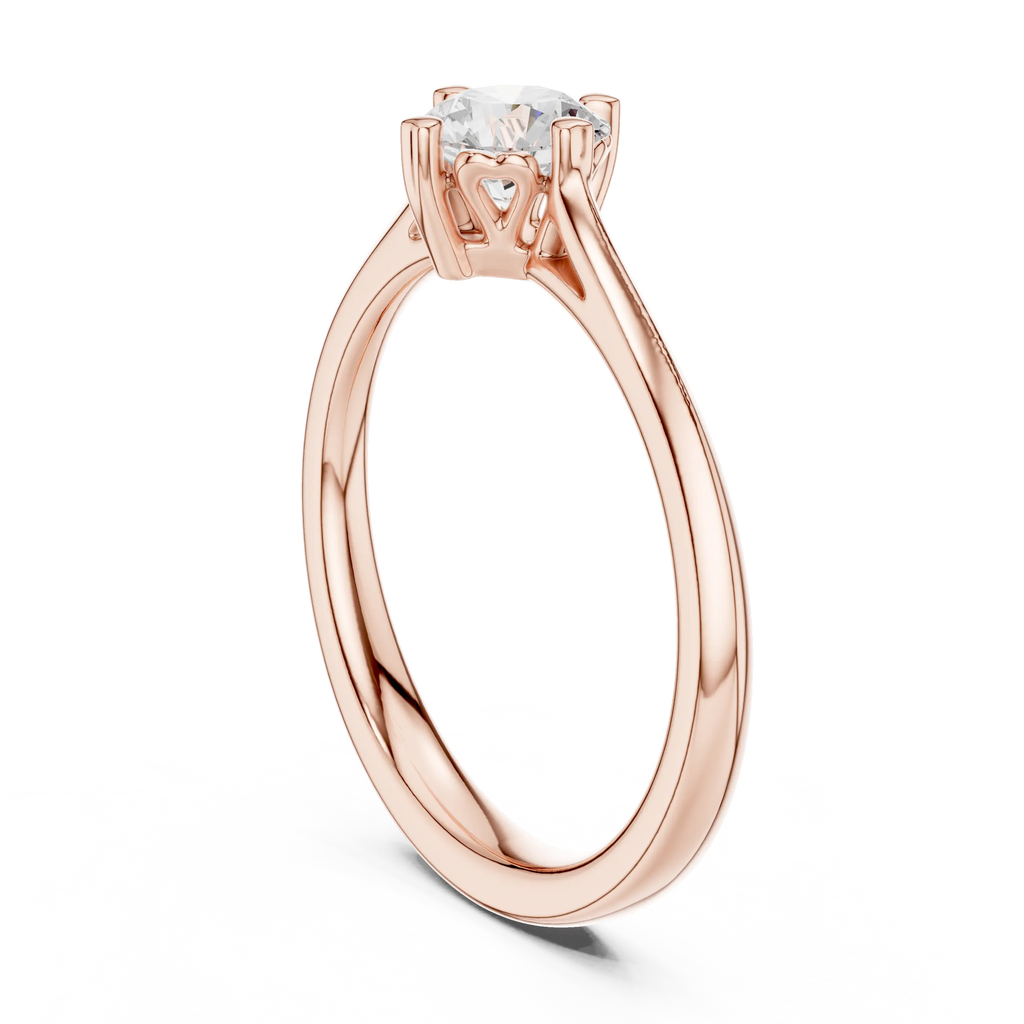 18K Yellow Gold Round Brilliant Moissanite Diamond Solitaire Engagement Ring