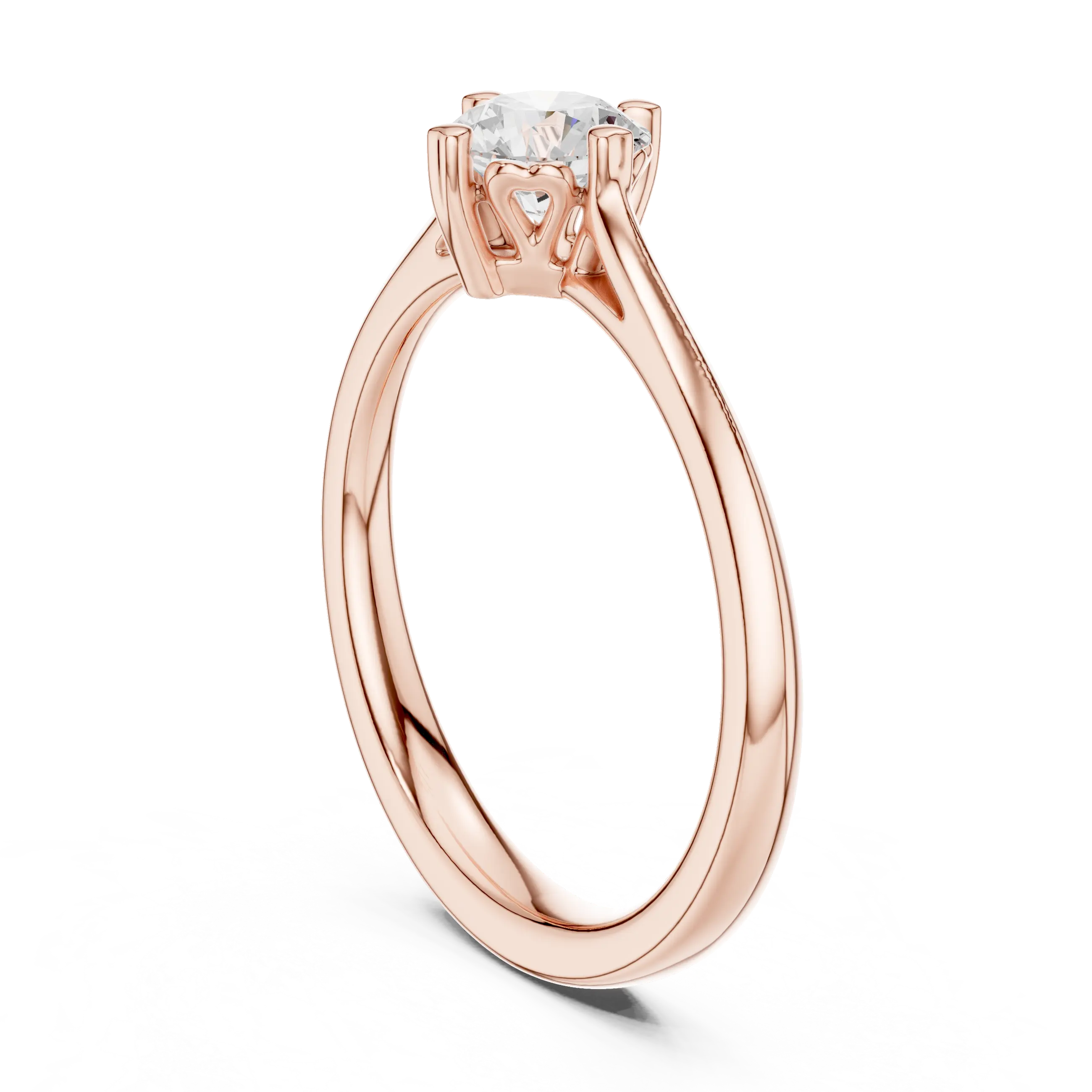 18K Yellow Gold Round Brilliant Moissanite Diamond Solitaire Engagement Ring