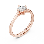 18K Yellow Gold Round Brilliant Moissanite Diamond Solitaire Engagement Ring