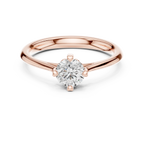 18K Yellow Gold Round Brilliant Moissanite Diamond Solitaire Engagement Ring