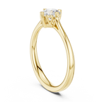 18K Yellow Gold Round Brilliant Moissanite Diamond Solitaire Engagement Ring