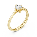 18K Yellow Gold Round Brilliant Moissanite Diamond Solitaire Engagement Ring