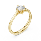 18K Yellow Gold Round Brilliant Moissanite Diamond Solitaire Engagement Ring