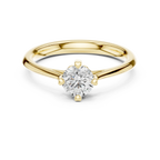 18K Yellow Gold Round Brilliant Moissanite Diamond Solitaire Engagement Ring