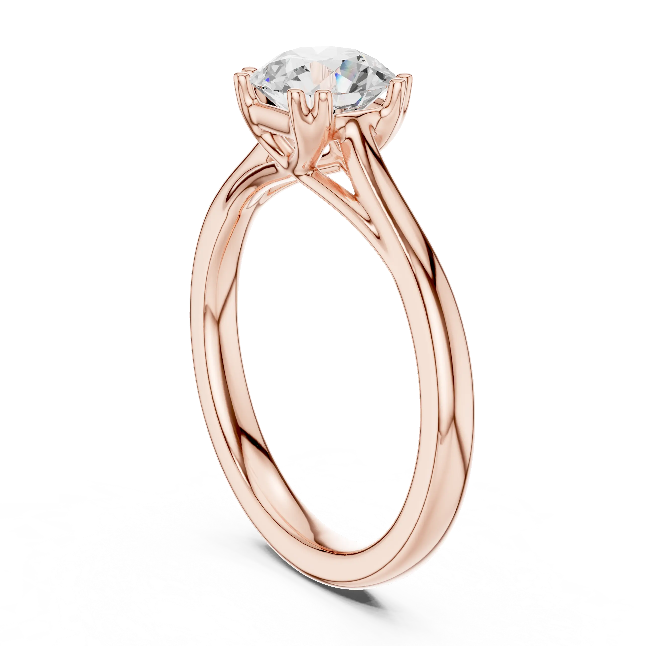 14K White Gold Round Brilliant Diamond Bridal Engagement Ring
