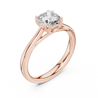 14K White Gold Round Brilliant Diamond Bridal Engagement Ring