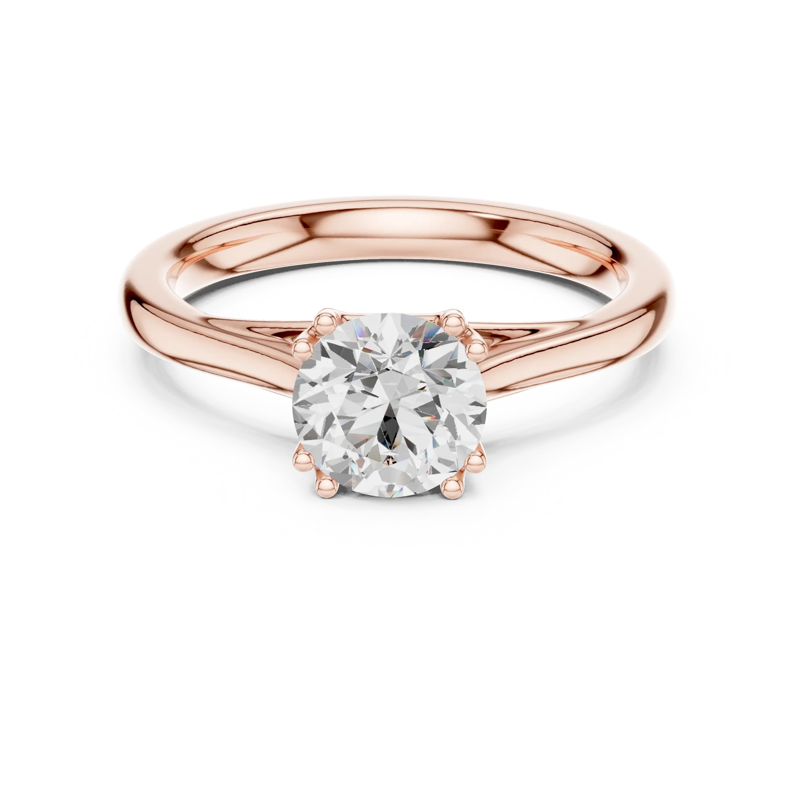 14K White Gold Round Brilliant Diamond Bridal Engagement Ring