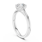 14K White Gold Round Brilliant Diamond Bridal Engagement Ring