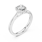 14K White Gold Round Brilliant Diamond Bridal Engagement Ring