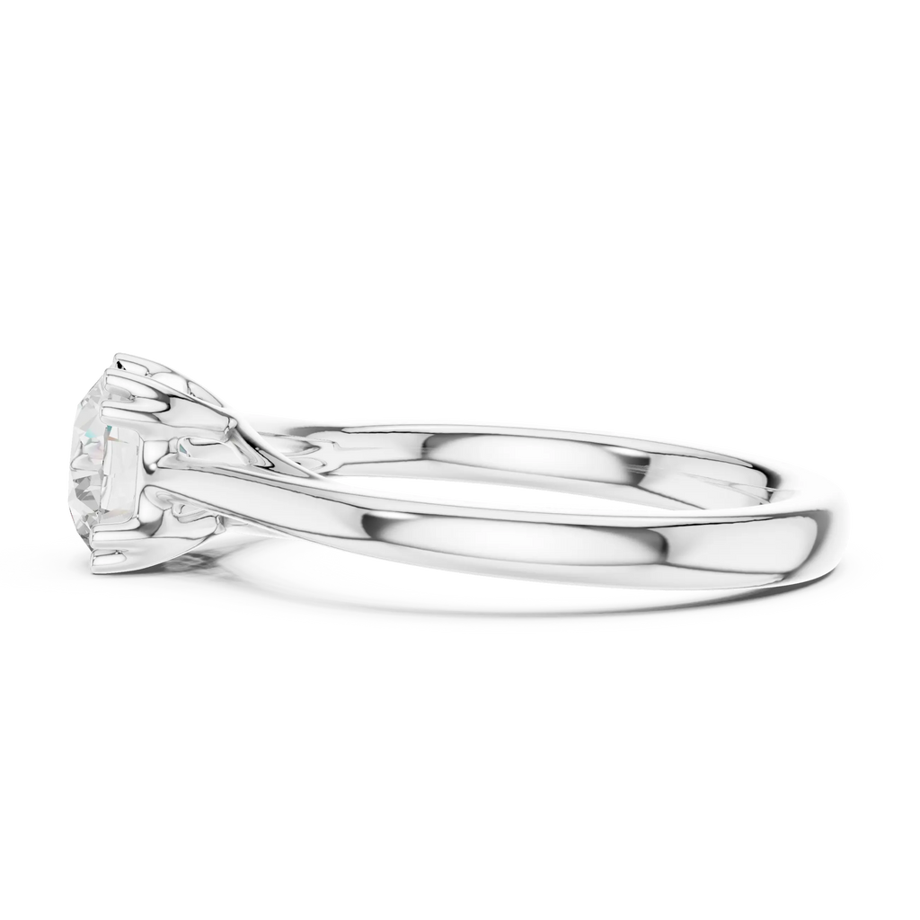 14K White Gold Round Brilliant Diamond Bridal Engagement Ring