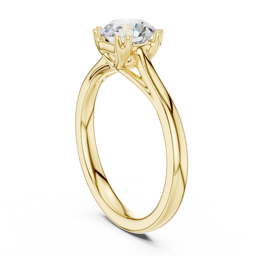 14K White Gold Round Brilliant Diamond Bridal Engagement Ring