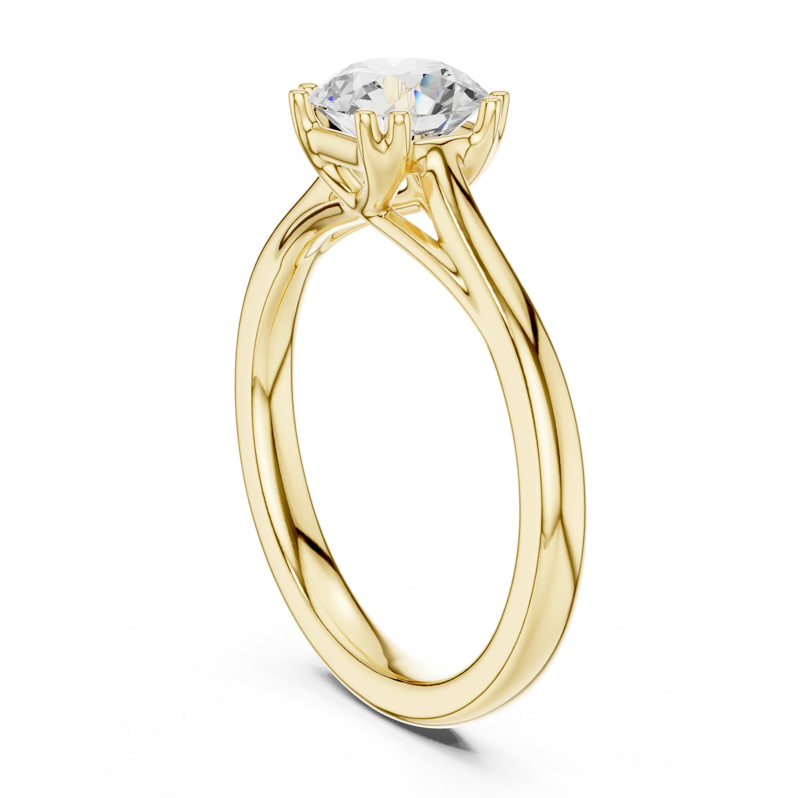 14K White Gold Round Brilliant Diamond Bridal Engagement Ring
