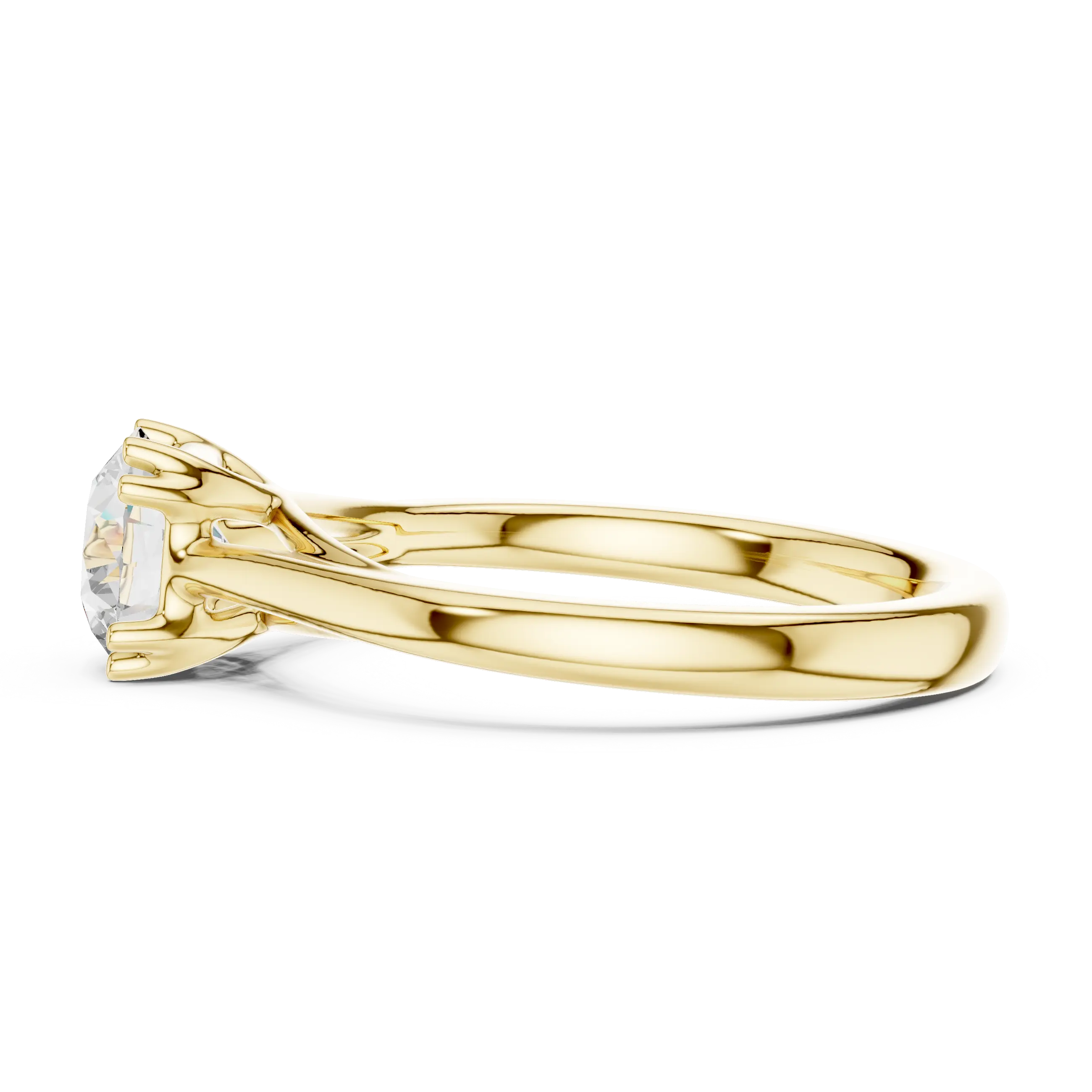 14K White Gold Round Brilliant Diamond Bridal Engagement Ring